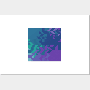 Purple Cubist Pattern Posters and Art